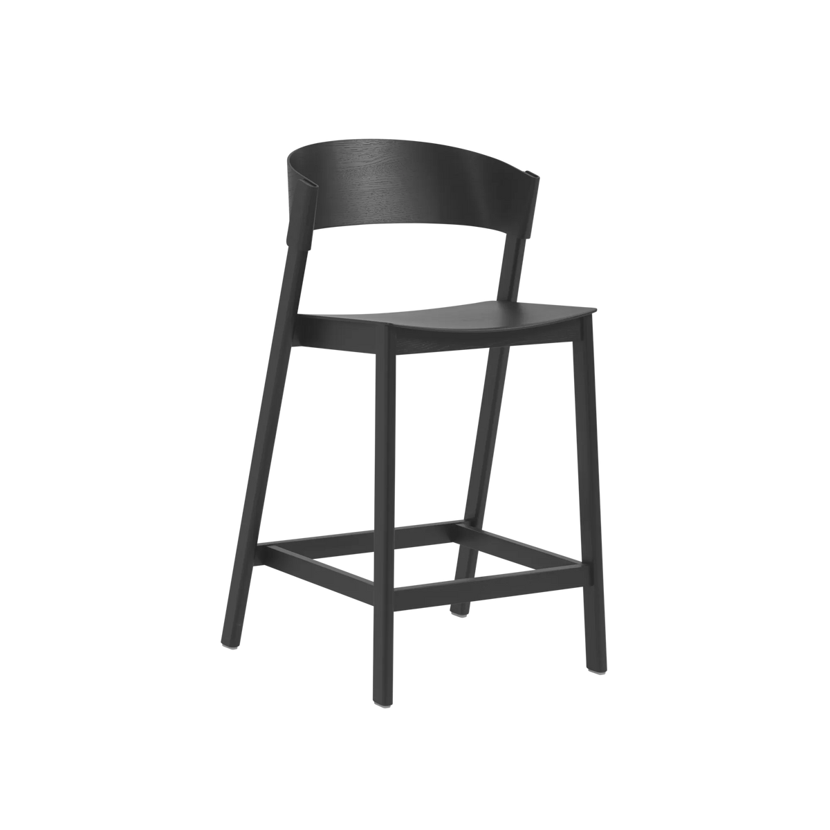 Muuto Cover Counter Stool barkrakk H65, uten polstring. Velg tre og fotstøtte