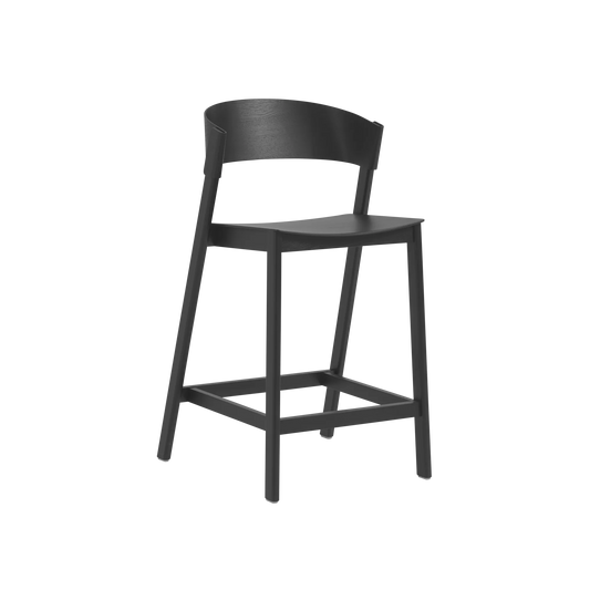 Muuto Cover Counter Stool barkrakk H65, uten polstring. Velg tre og fotstøtte