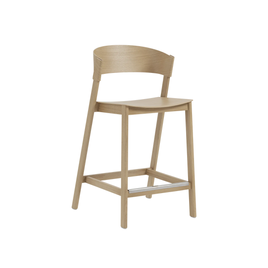 Muuto Cover Counter Stool barkrakk H65, uten polstring. Velg tre og fotstøtte