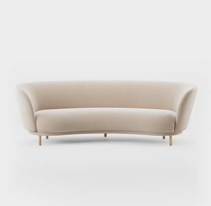 Massproductions Dandy 3-seter sofa – Villa Nova Atlantis 52 Alabaster, Natur eik