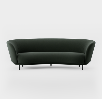 Massproductions Dandy 3-seter sofa – Kirkby Design Smooth III 45 Pine Green, Svartbeiset eik