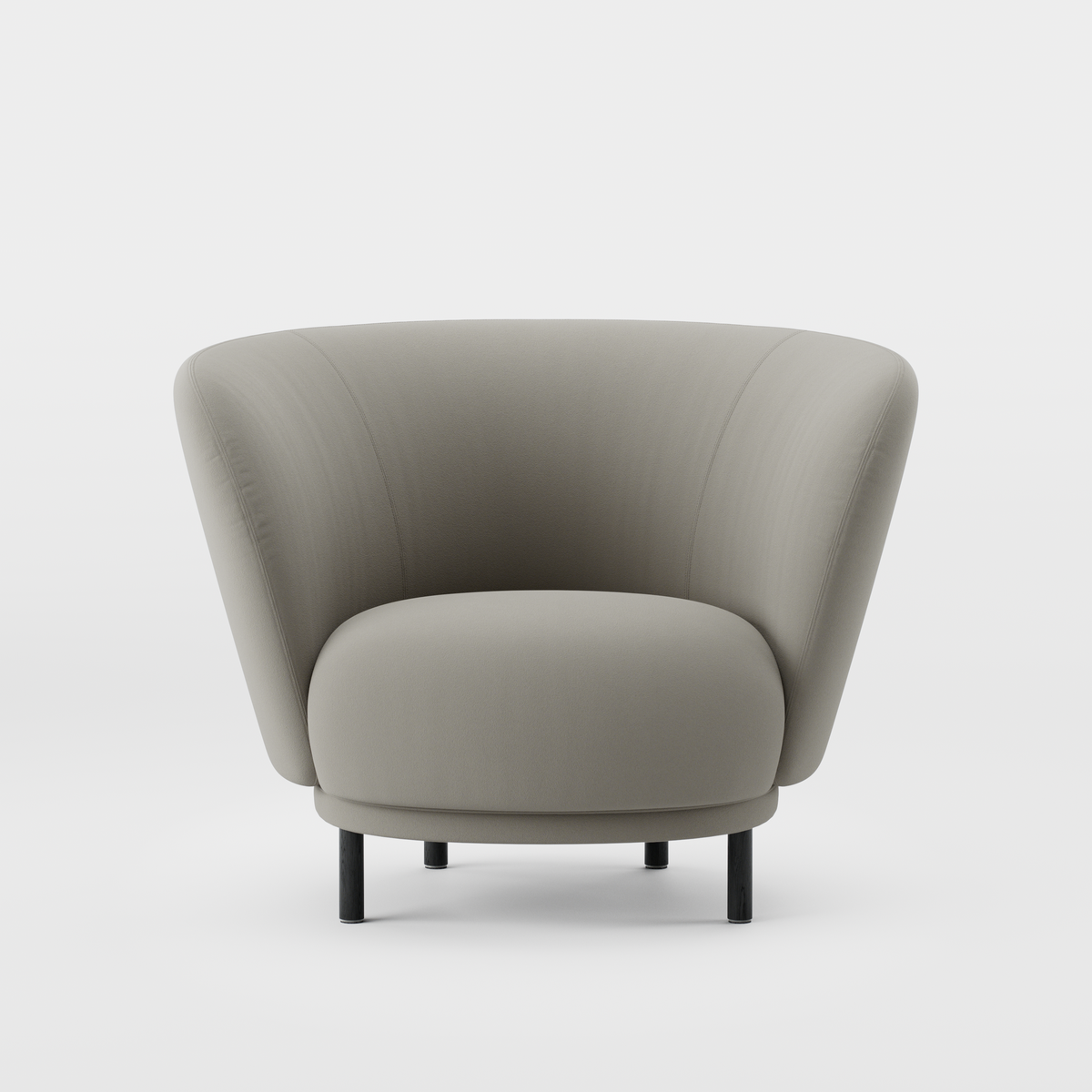 Massproductions Dandy lenestol – Kirkby Design Smooth III 87 Gris, Svartbeiset eik