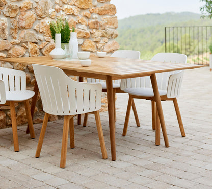 Cane-line Define spisebord 180×100 cm, teak. Velg bordplate