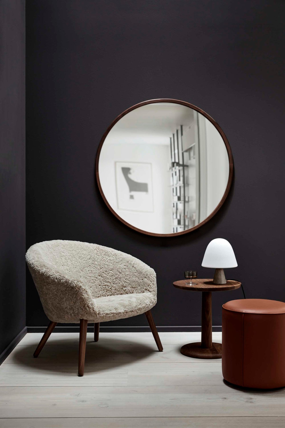 Fredericia Silhouette Mirror Ø100 cm. Velg ramme