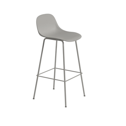 Muuto Fiber Bar Stool barstol H75 med rørunderstell, uten rygg, polstret. Velg tekstil