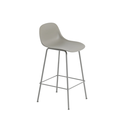 Muuto Fiber Counter Stool barkrakk H65 med rørunderstell, uten rygg, polstret. Velg tekstil