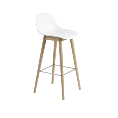Muuto Fiber Bar Stool barstol H75 med trebein, uten polstring. Velg understell og skall