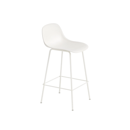 Muuto Fiber Counter Stool barkrakk H65 med rørunderstell, uten rygg, polstret. Velg tekstil