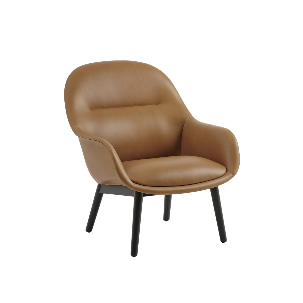 Muuto Fiber Lounge Armchair loungestol med armlener og trebein. Velg tekstil