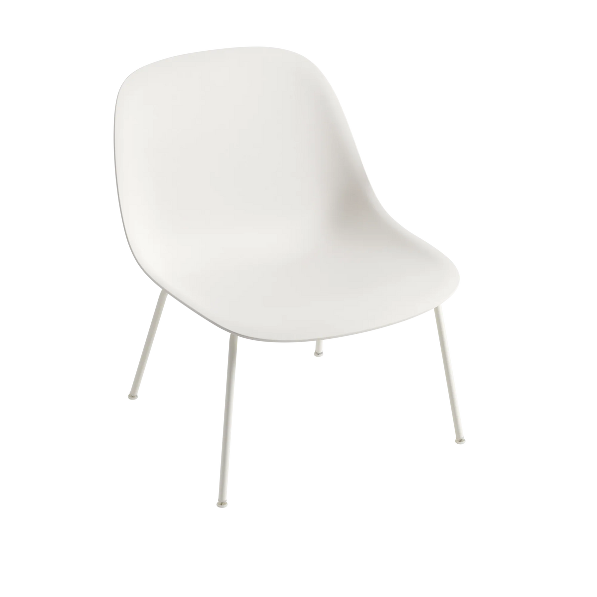 Muuto Fiber Lounge Chair loungestol med rørunderstell, uten polstring. Velg understell og skall
