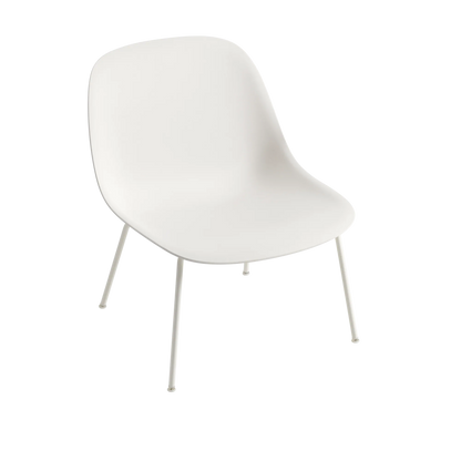 Muuto Fiber Lounge Chair loungestol med rørunderstell, uten polstring. Velg understell og skall