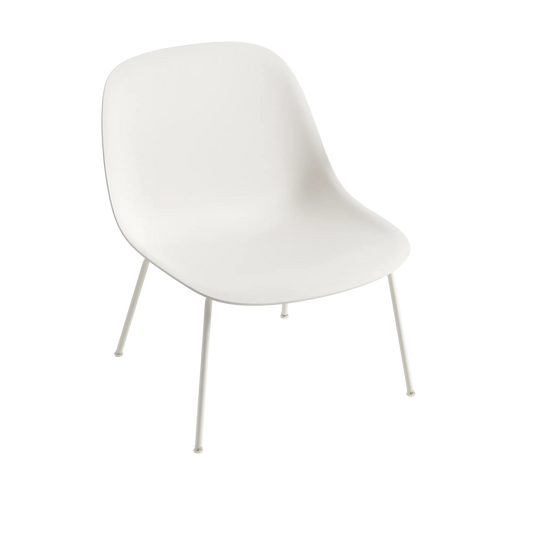 Muuto Fiber Lounge Chair loungestol med rørunderstell, polstret. Velg tekstil