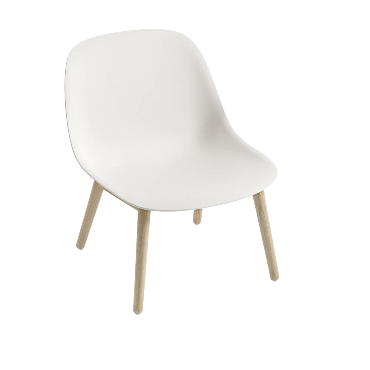 Muuto Fiber Lounge Chair loungestol med trebein, uten polstring. Velg understell og skall