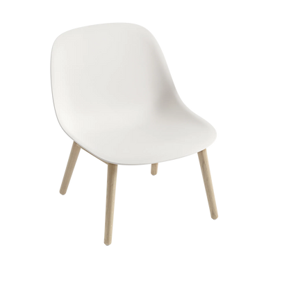 Muuto Fiber Lounge Chair loungestol med trebein, polstret. Velg tekstil