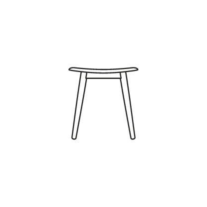Muuto Fiber Stool krakk med trebein, uten polstring. Velg understell og skall