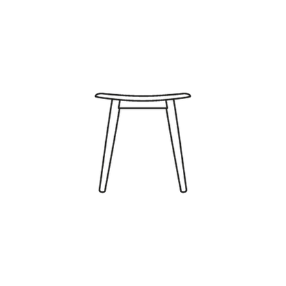 Muuto Fiber Stool krakk med trebein, uten polstring. Velg understell og skall