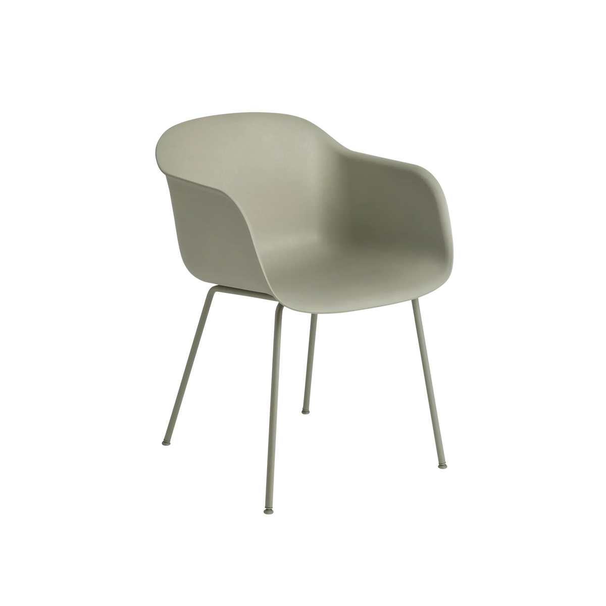 Muuto Fiber Armchair stol med armlener og rørunderstell, polstret. Velg tekstil