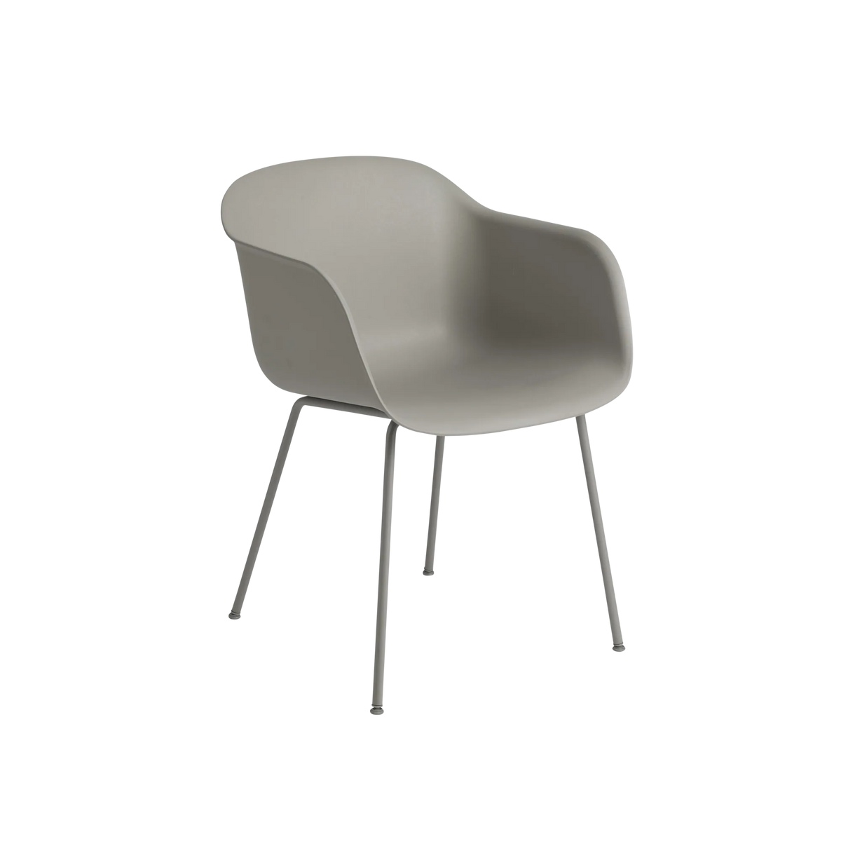 Muuto Fiber Armchair stol med armlener og rørunderstell, frontpolstret. Velg tekstil