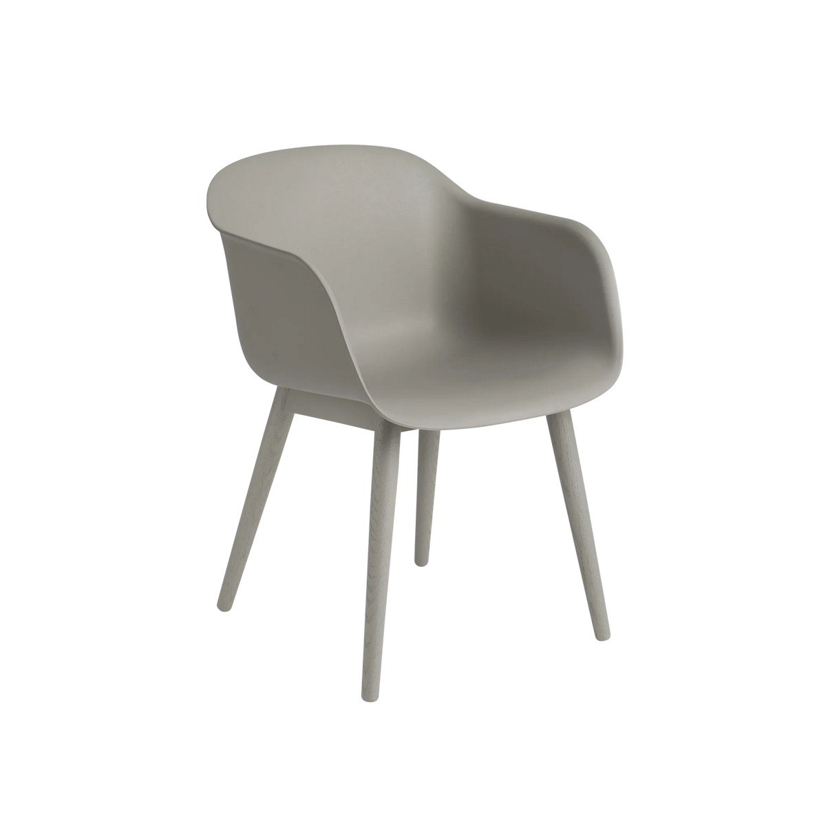 Muuto Fiber Armchair stol med armlener og trebein, polstret. Velg tekstil