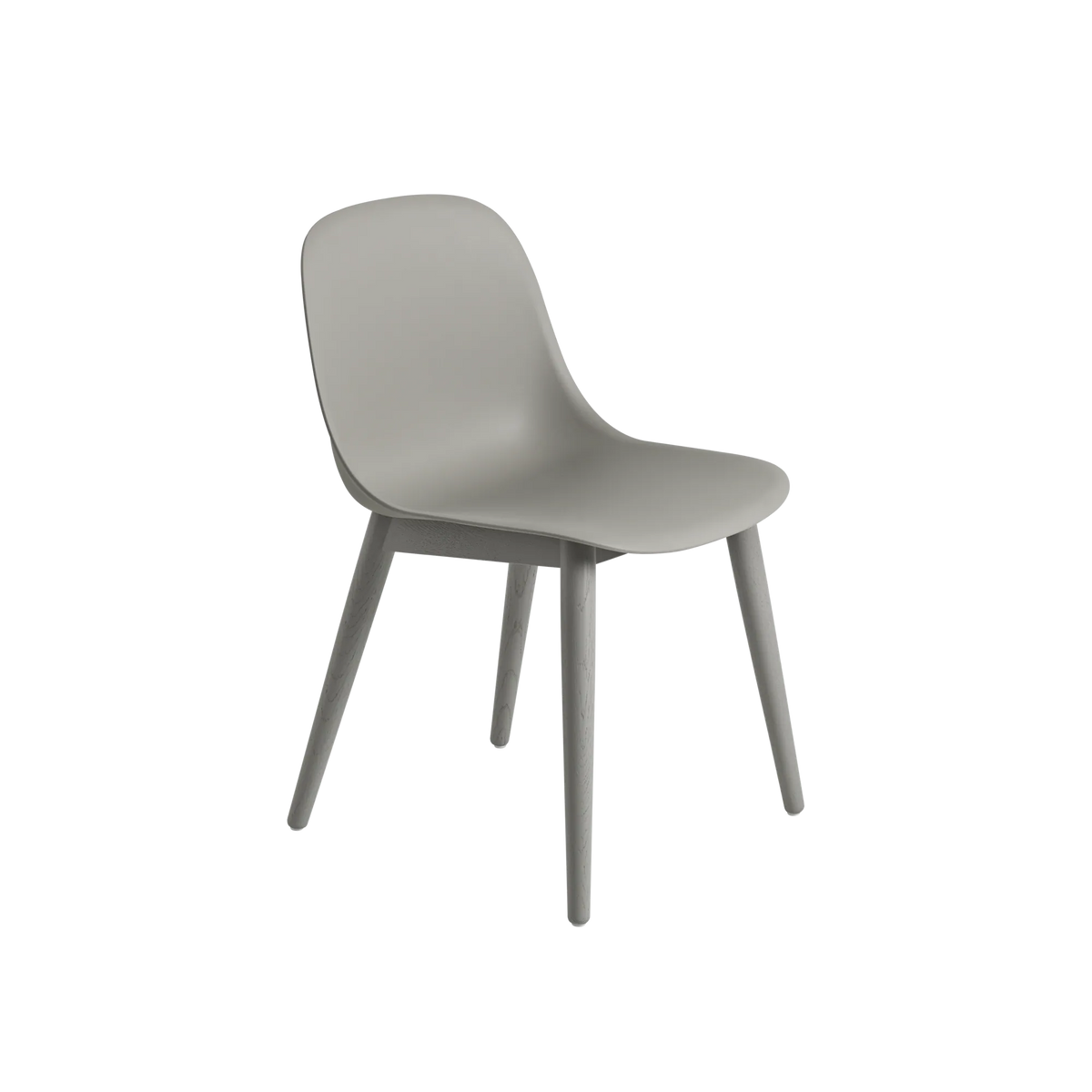 Muuto Fiber Side Chair spisestol med trebein, uten polstring. Velg understell og skall