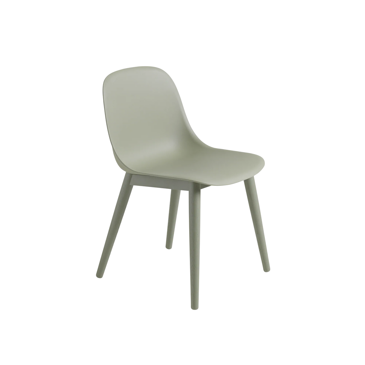 Muuto Fiber Side Chair spisestol med trebein, polstret. Velg tekstil