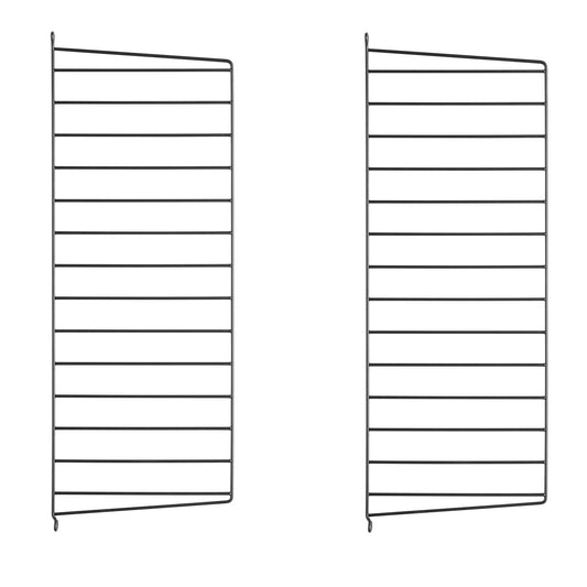 String vegg gavler. 2.pk 75 x 30 cm i svart. Bestillingsvare.