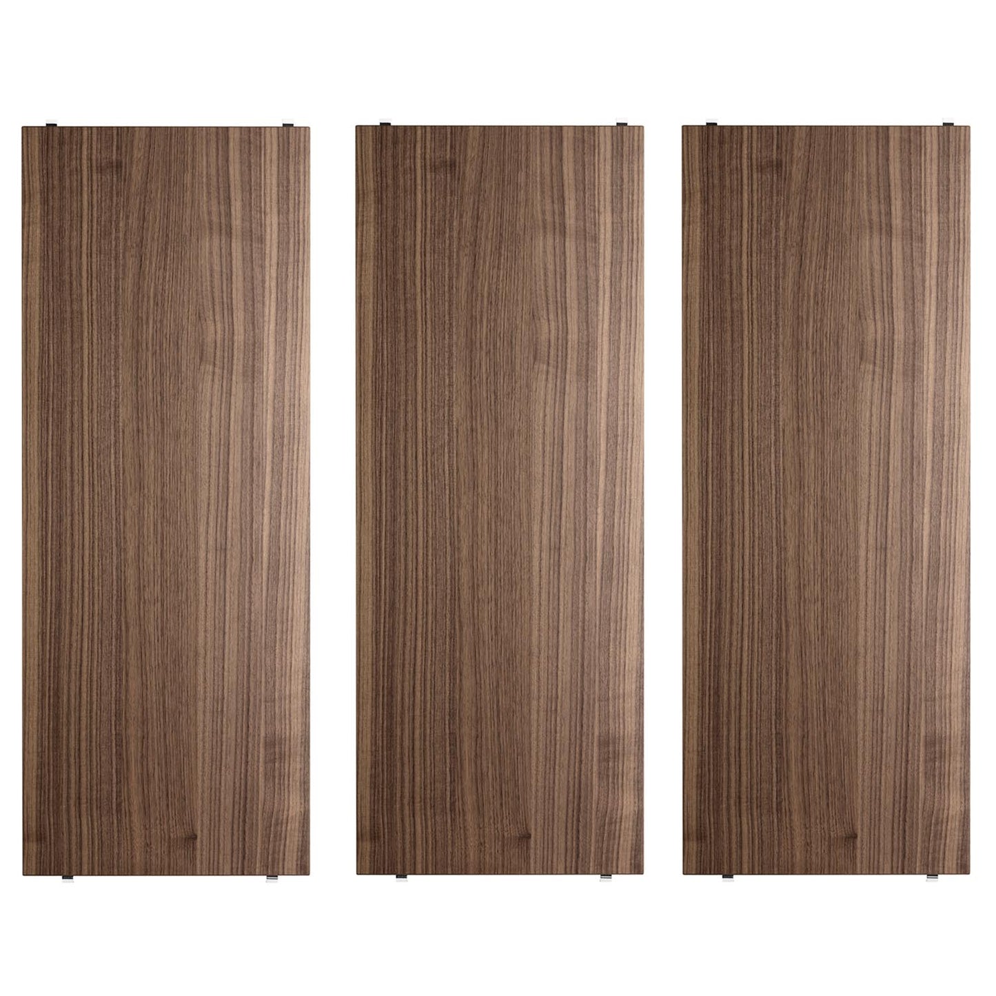 String hyllepakke. 3.pk. 78 x 30 cm i valnøtt. Bestillingsvare.