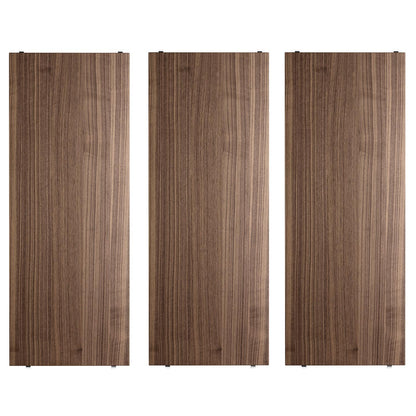 String hyllepakke. 3.pk. 78 x 30 cm i valnøtt. Bestillingsvare.