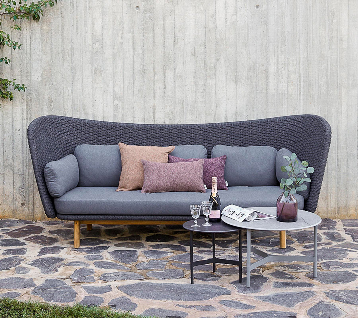 Cane-line Peacock Wing 3-seter sofa, teak, inkl. puter
