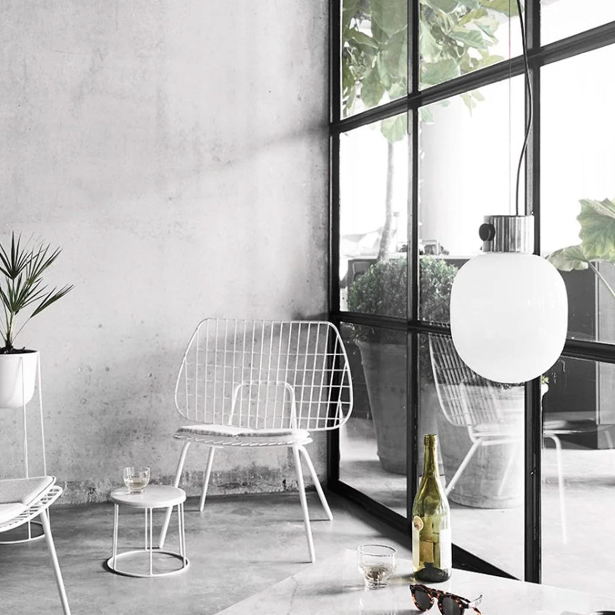 JWDA pendel i rustfritt stål / opal glass. 1 stk igjen !