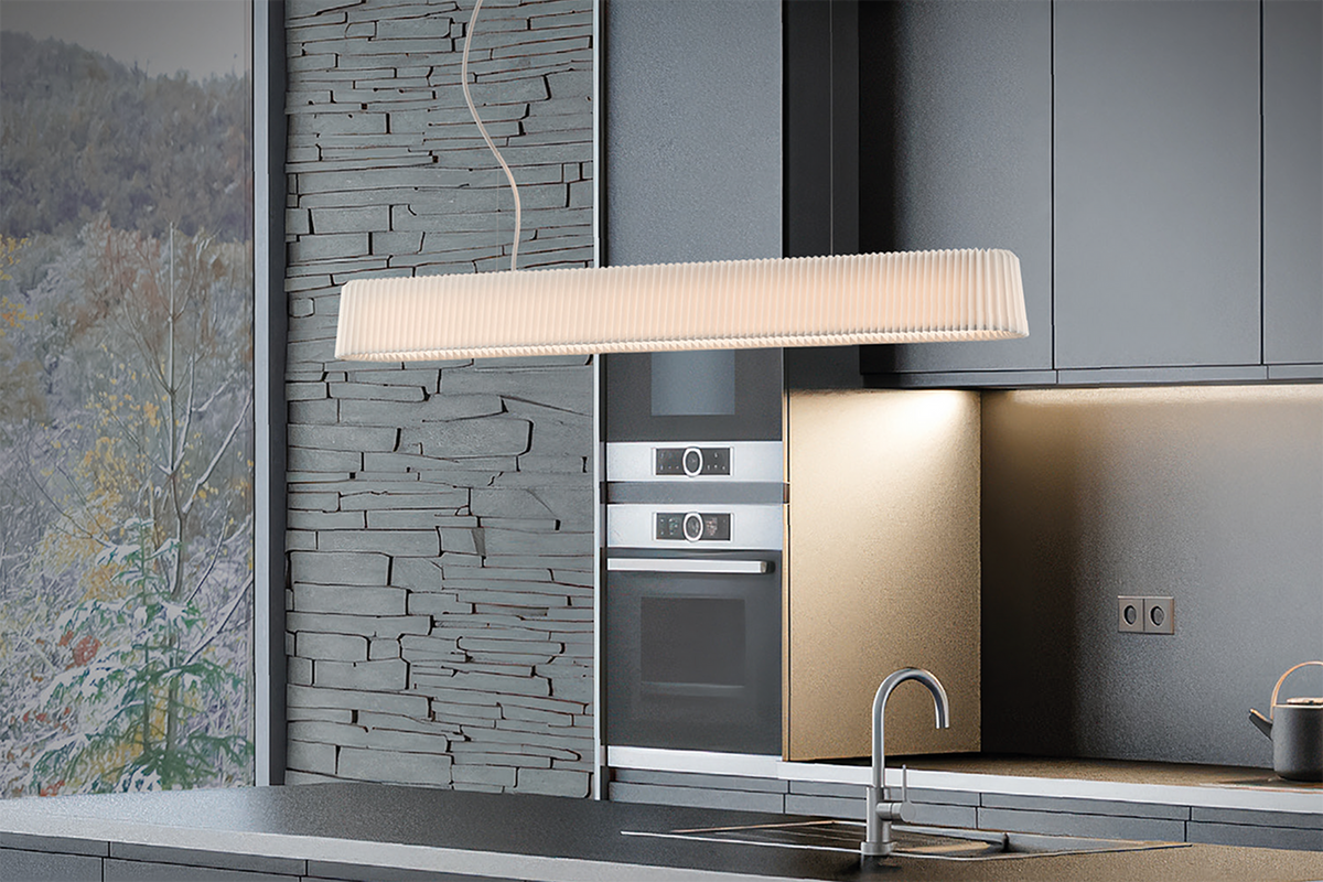 LE KLINT Modell 189 Long Pleat pendel L110 cm i interiør