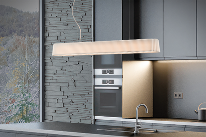 LE KLINT Modell 189 Long Pleat pendel L110 cm i interiør