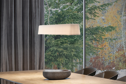 LE KLINT Modell 189 Long Pleat pendel L110 cm i interiør
