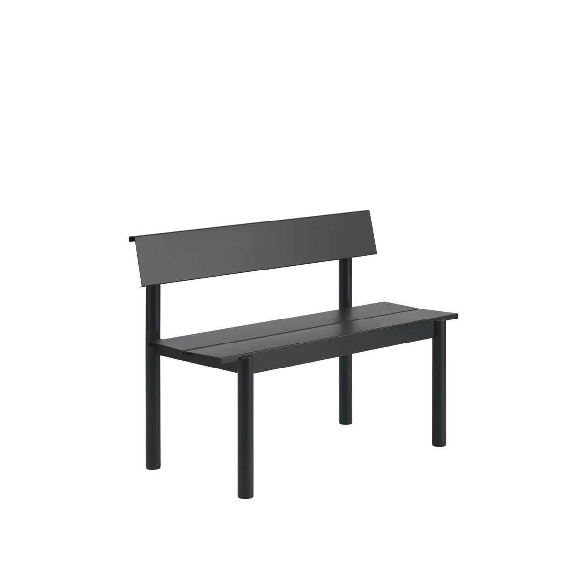 Muuto Linear Steel utebenk med rygg. Velg størrelse og farge