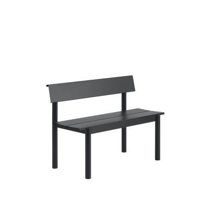 Muuto Linear Steel utebenk med rygg. Velg størrelse og farge