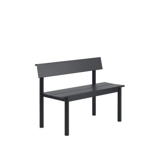Muuto Linear Steel utebenk med rygg. Velg størrelse og farge