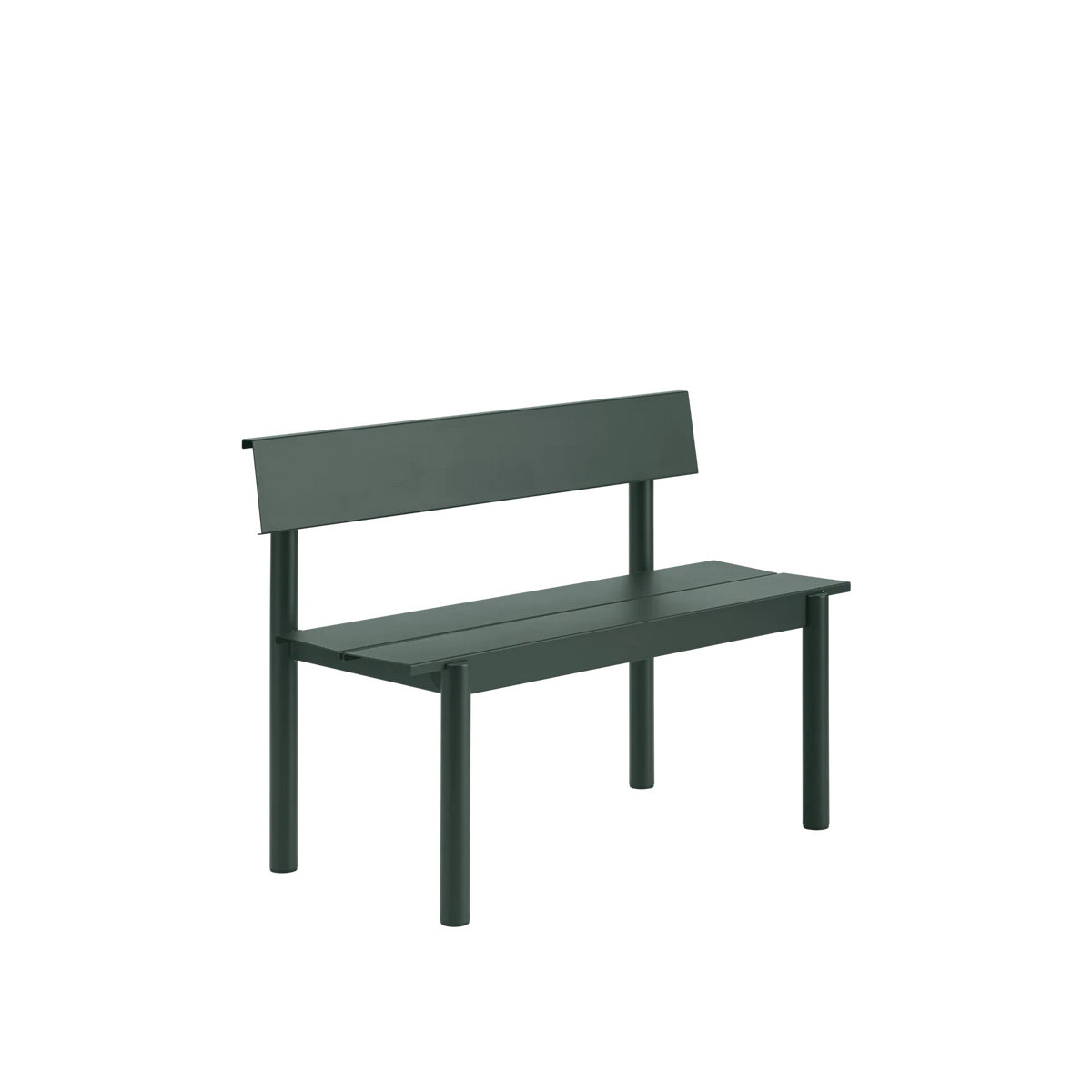 Muuto Linear Steel utebenk med rygg. Velg størrelse og farge