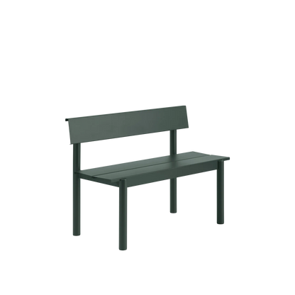 Muuto Linear Steel utebenk med rygg. Velg størrelse og farge