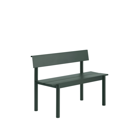 Muuto Linear Steel utebenk med rygg. Velg størrelse og farge