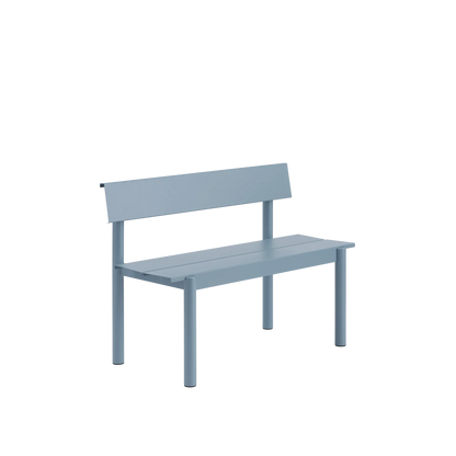 Muuto Linear Steel utebenk med rygg. Velg størrelse og farge