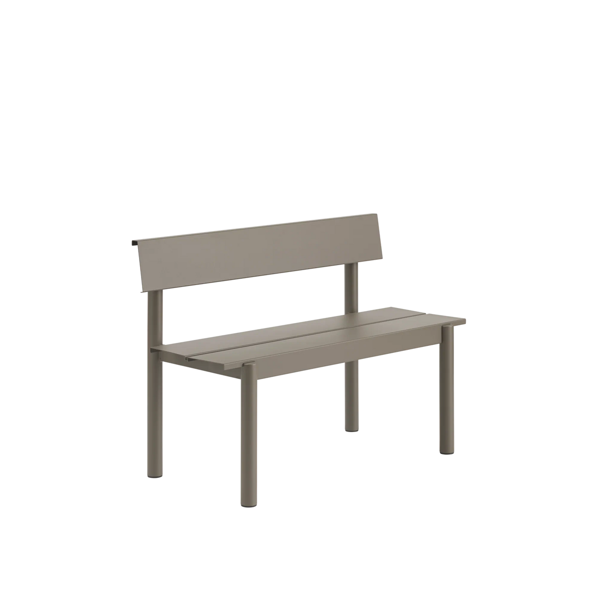 Muuto Linear Steel utebenk med rygg. Velg størrelse og farge