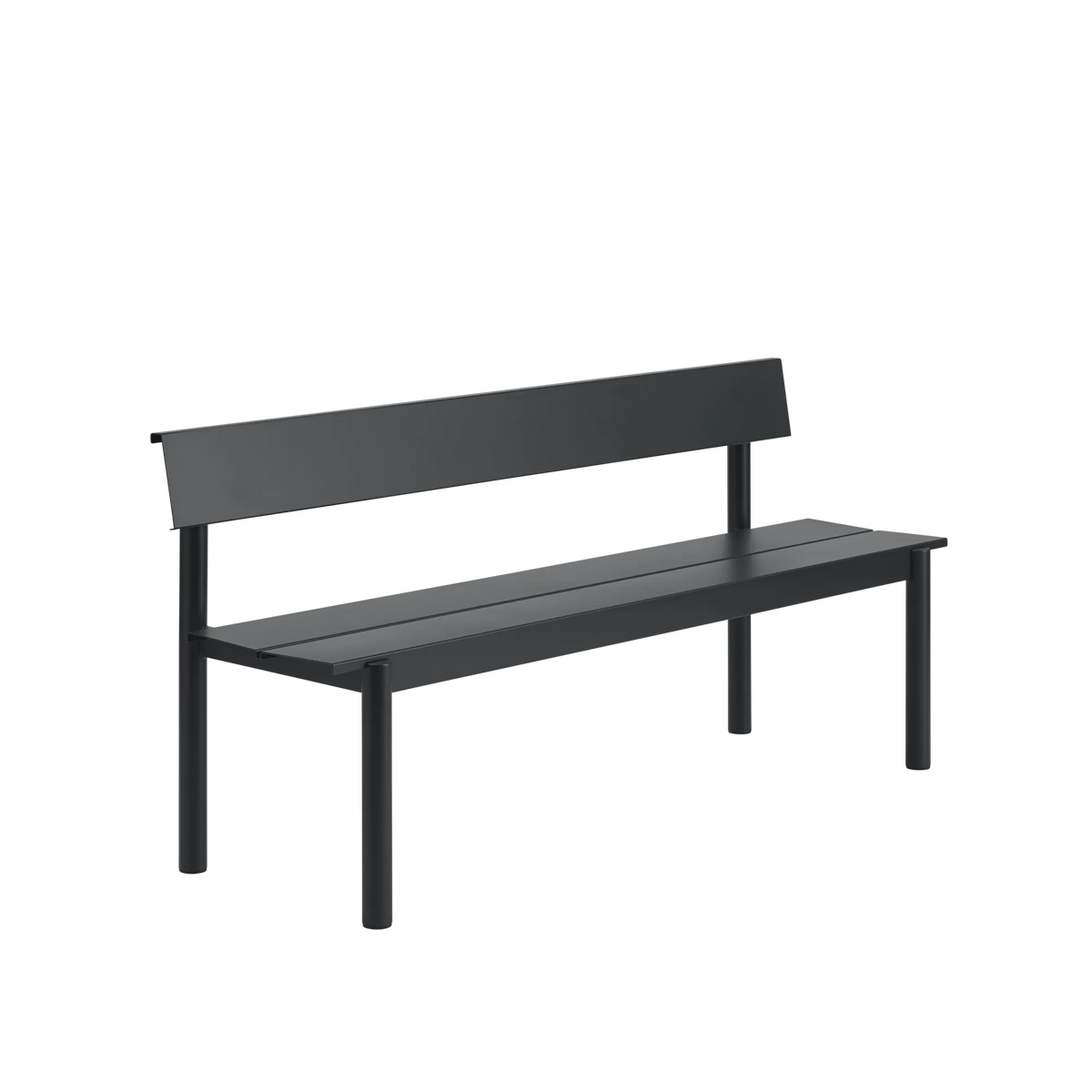 Muuto Linear Steel utebenk med rygg. Velg størrelse og farge
