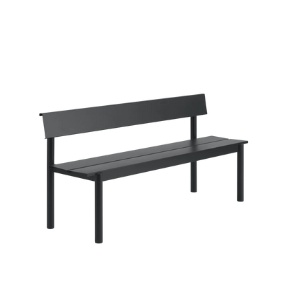 Muuto Linear Steel utebenk med rygg. Velg størrelse og farge