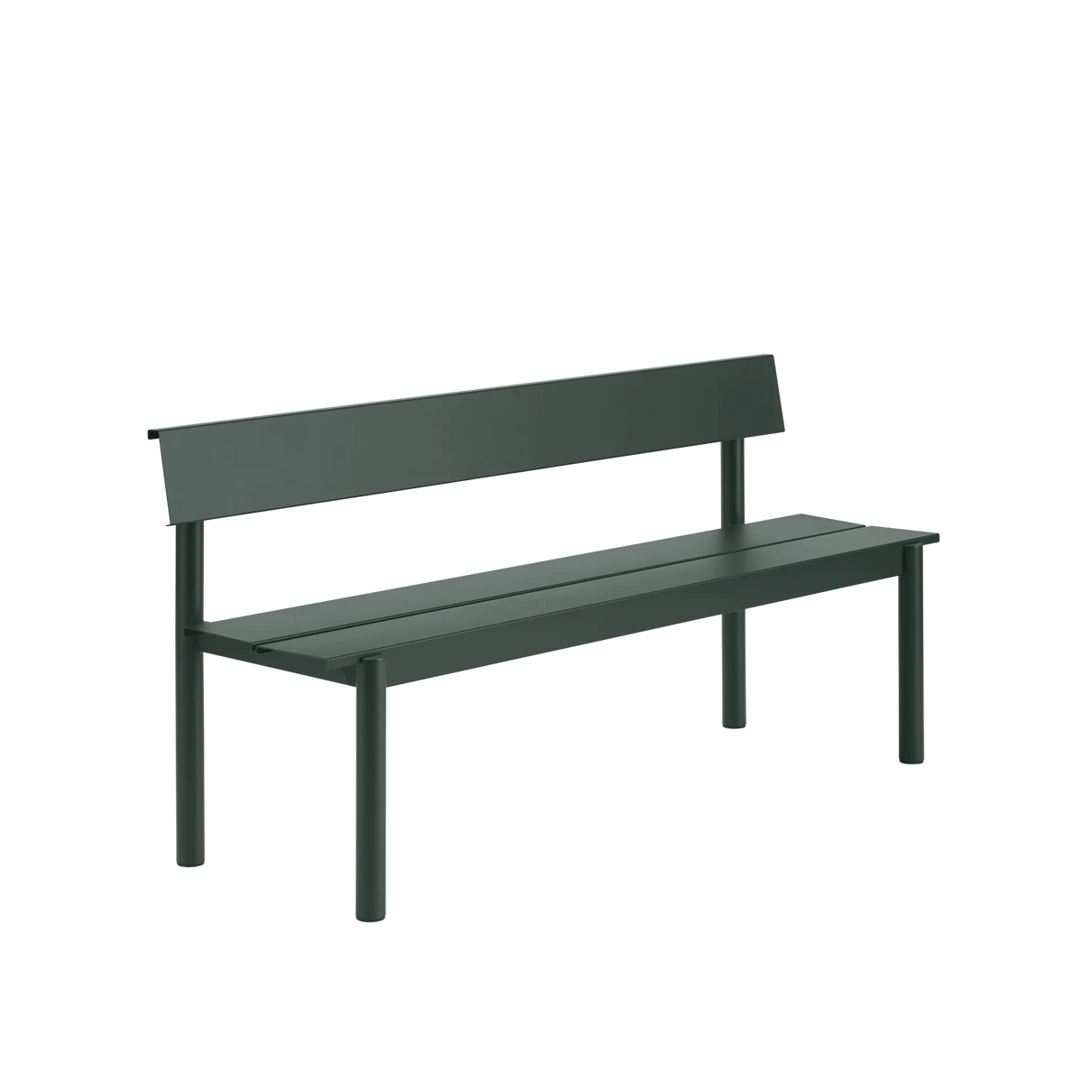 Muuto Linear Steel utebenk med rygg. Velg størrelse og farge