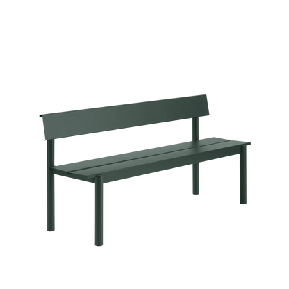 Muuto Linear Steel utebenk med rygg. Velg størrelse og farge