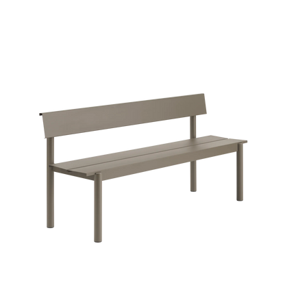 Muuto Linear Steel utebenk med rygg. Velg størrelse og farge