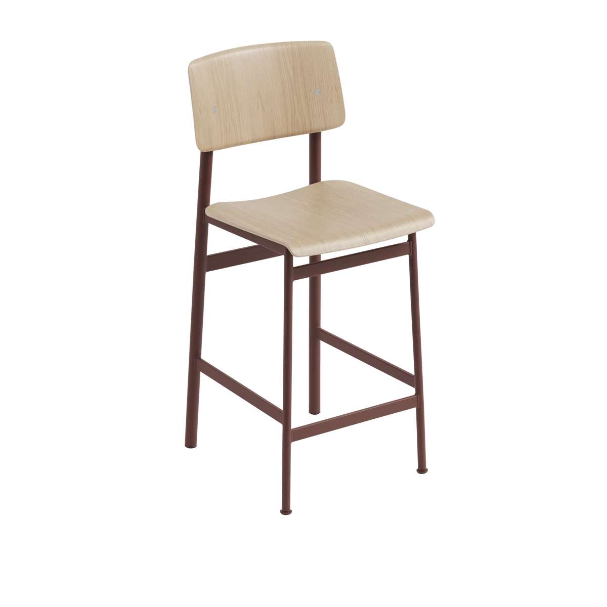 Muuto Loft Counter Stool barkrakk H65, uten polstring. Velg understell, sete og rygg