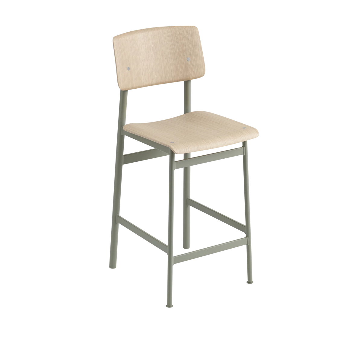 Muuto Loft Counter Stool barkrakk H65, uten polstring. Velg understell, sete og rygg