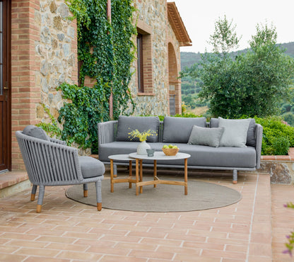Cane-line Moments 3-seter sofa, Soft Rope m/AirTouch-puter – miljøbilde 3