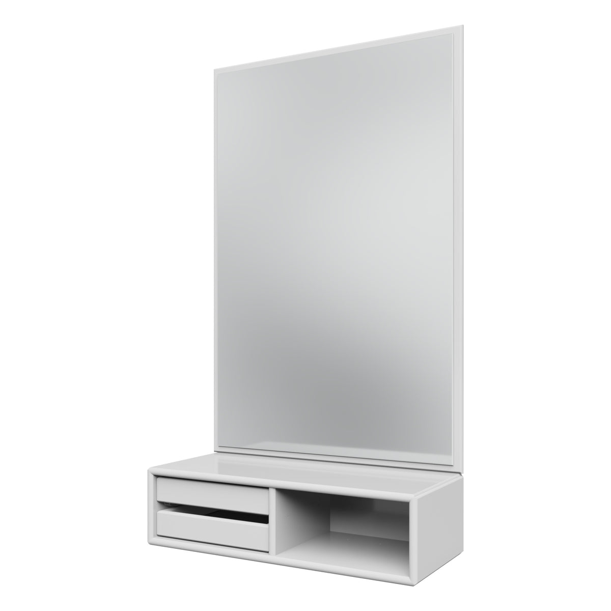 Montana GLANCE speil med hylle – New White